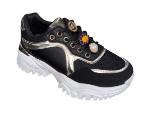 T.460 TENIS ADORNO NEGRO 36-41
