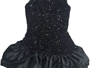R7588 VESTIDO FLOR LENTEJUELA Y ANTELINA34-38