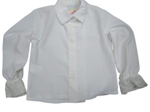 R3610 CAMISA BOTONES ENCAJE NIÑA 4-14