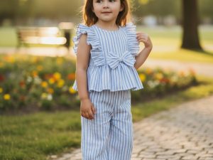 R2890 CONJUNTO NIÑA RAYITAS T.4-14