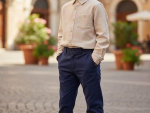 R5300 CONJUNTO DE VESTIR DE NIÑO PANTALON LARGO T.8-16