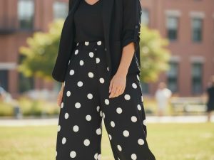 R13791 PANTALON PIRATA BOMBACHO LUNARES T.U