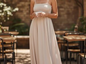 R57 VESTIDO LARGO LISO PECHO ELASTICO 38-46